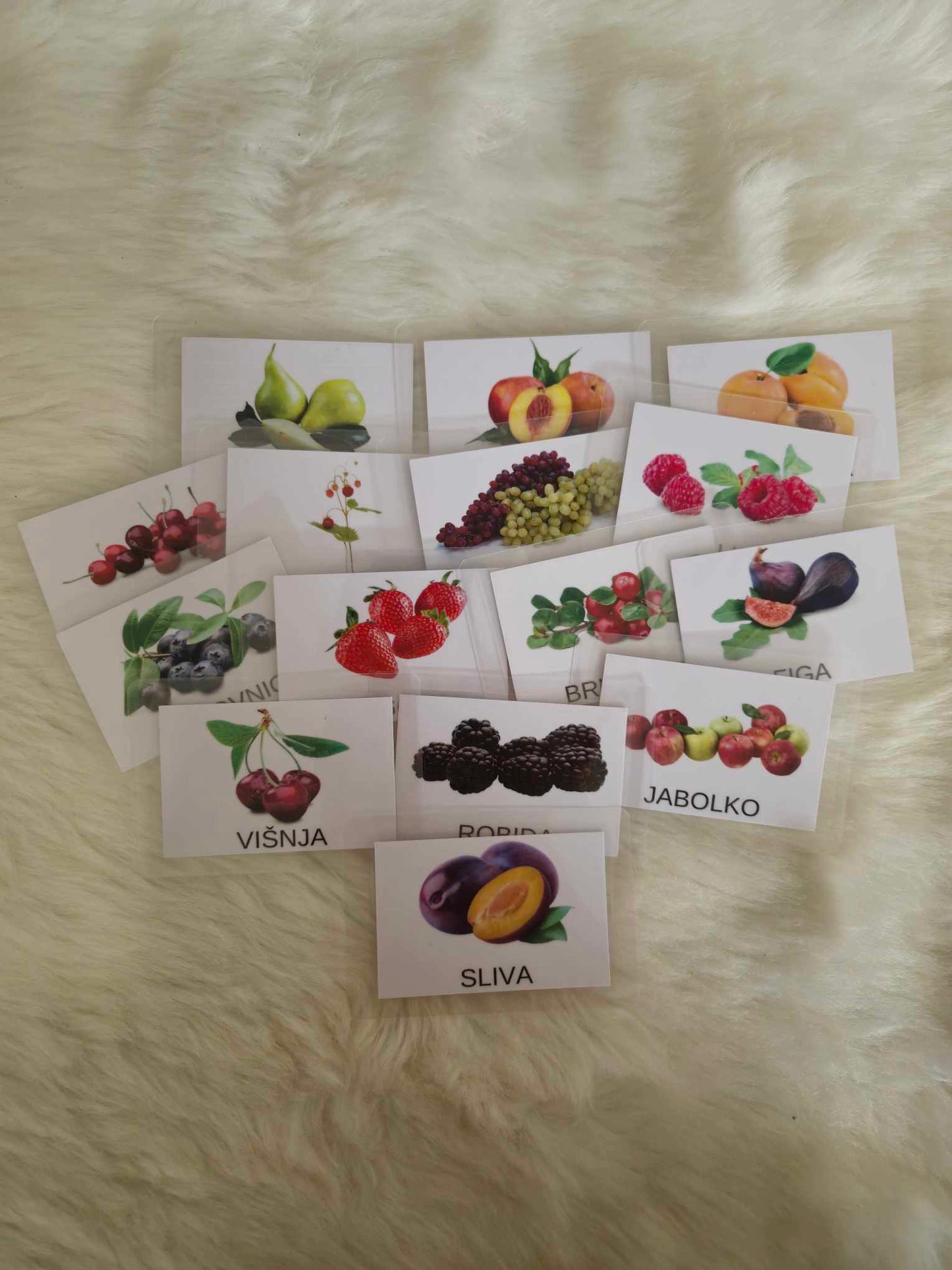 Montessori kartice domače sadje